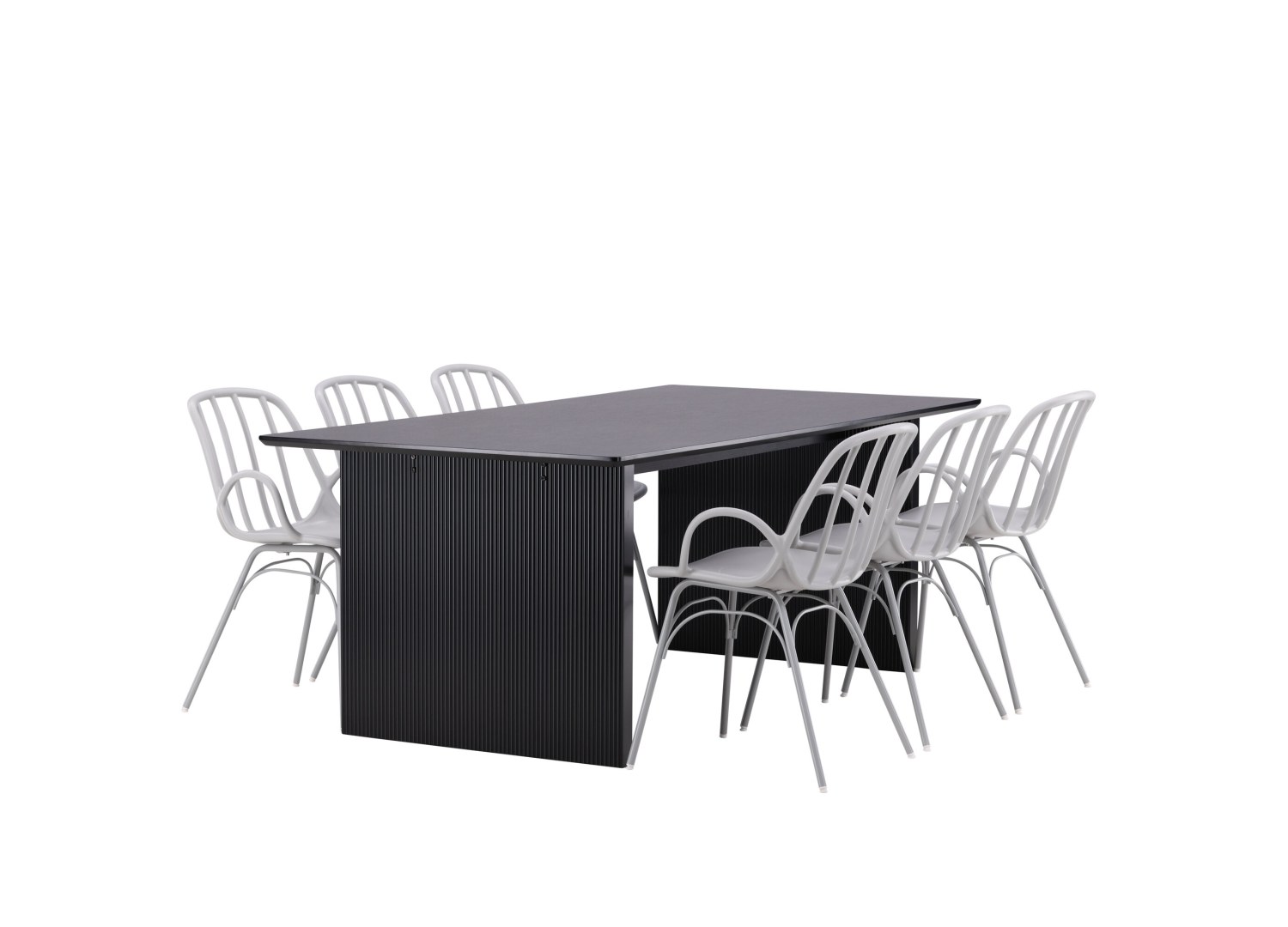 Détail produit de l’ensemble repas Vail et 6 chaises Dyrön