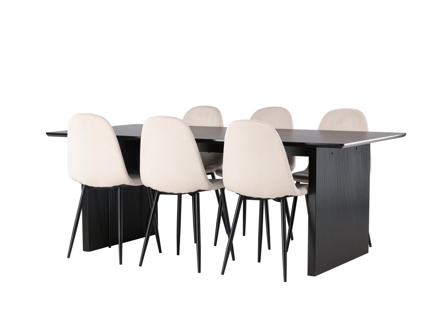 Détail produit de l’ensemble repas Vail et 6 chaises Polar