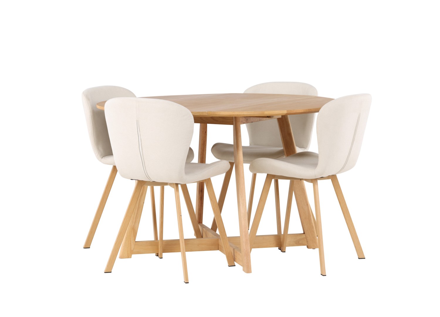 Détail produit de l’ensemble repas Yakidon et 4 chaises Lilja