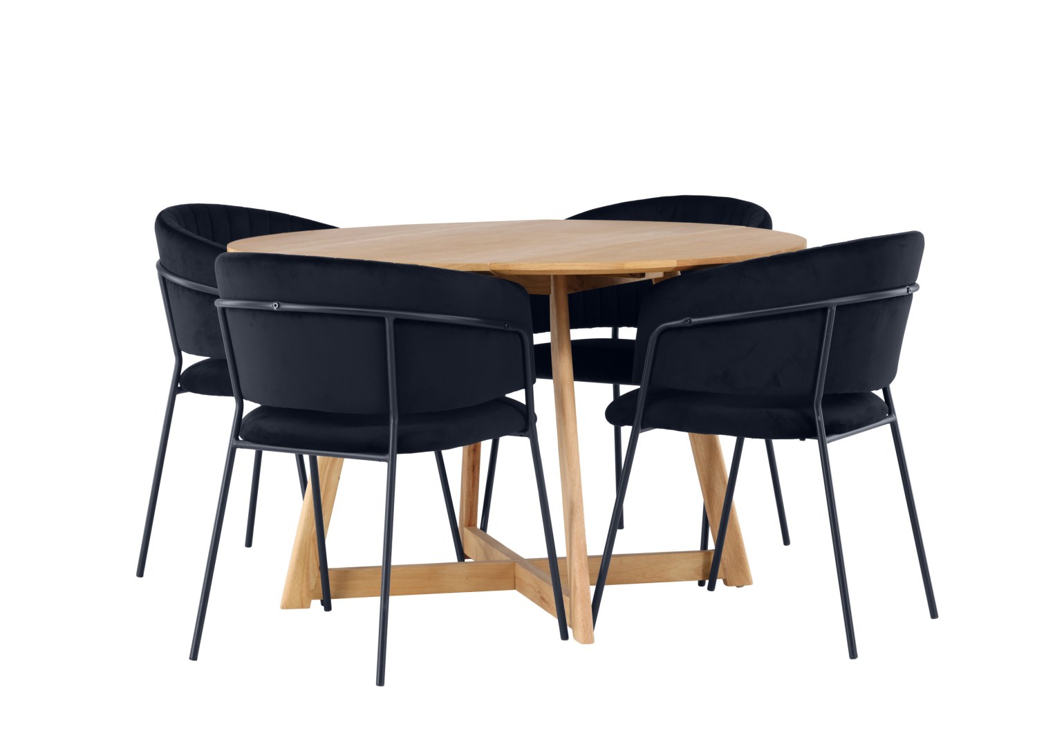 Détail produit de l’ensemble repas Yakidon et 4 chaises Selma