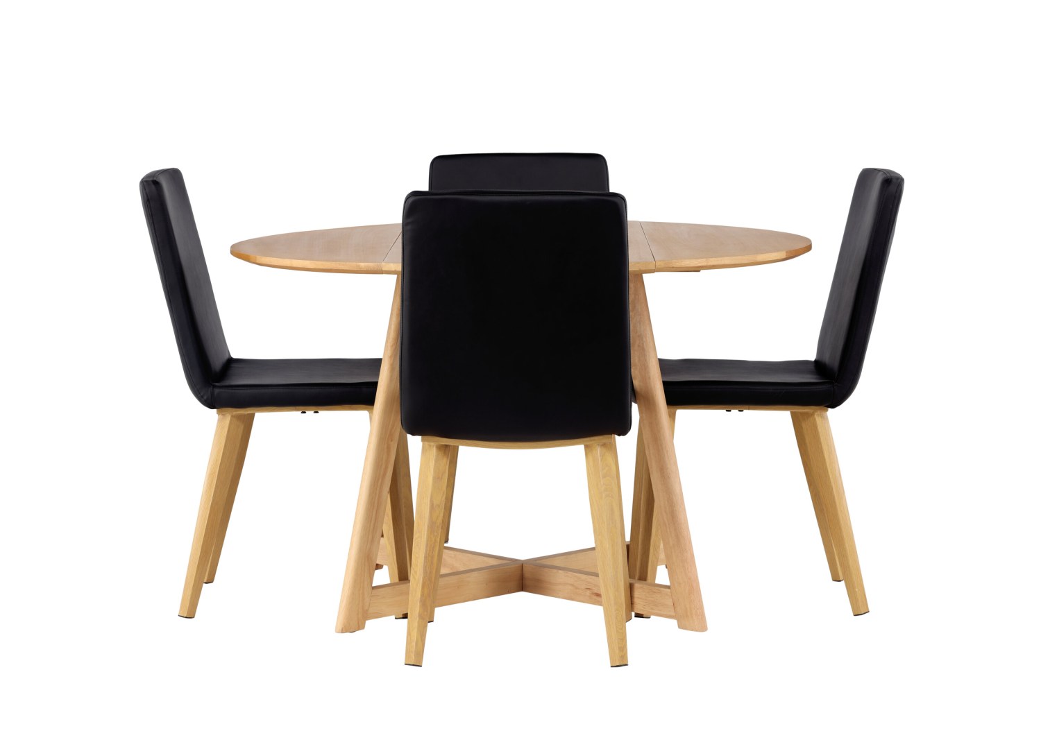 Vue produit de l’ensemble table ronde Yakidon avec 4 chaises Today