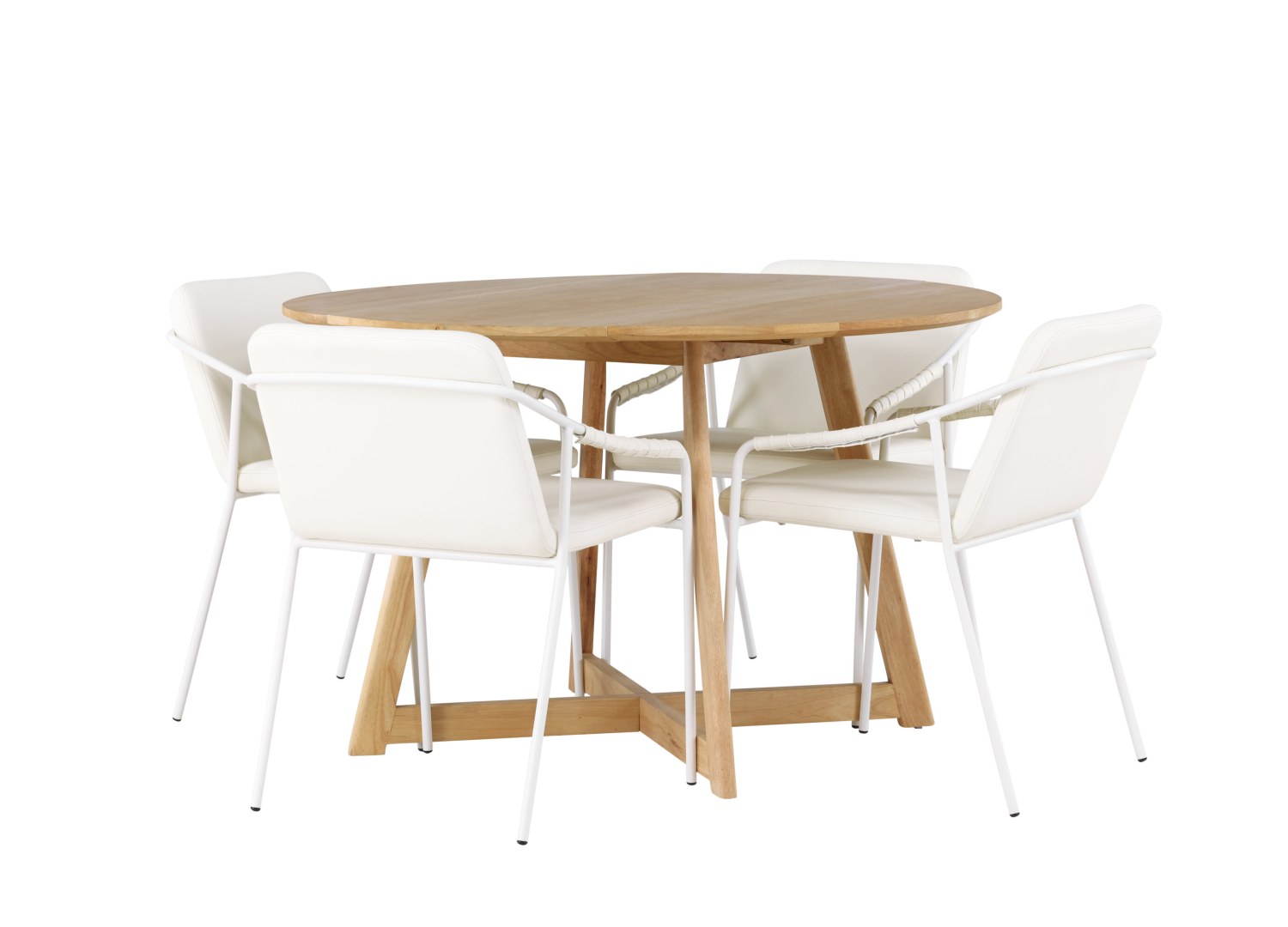 Détail produit de l’ensemble repas Yakidon et 4 chaises Tvist