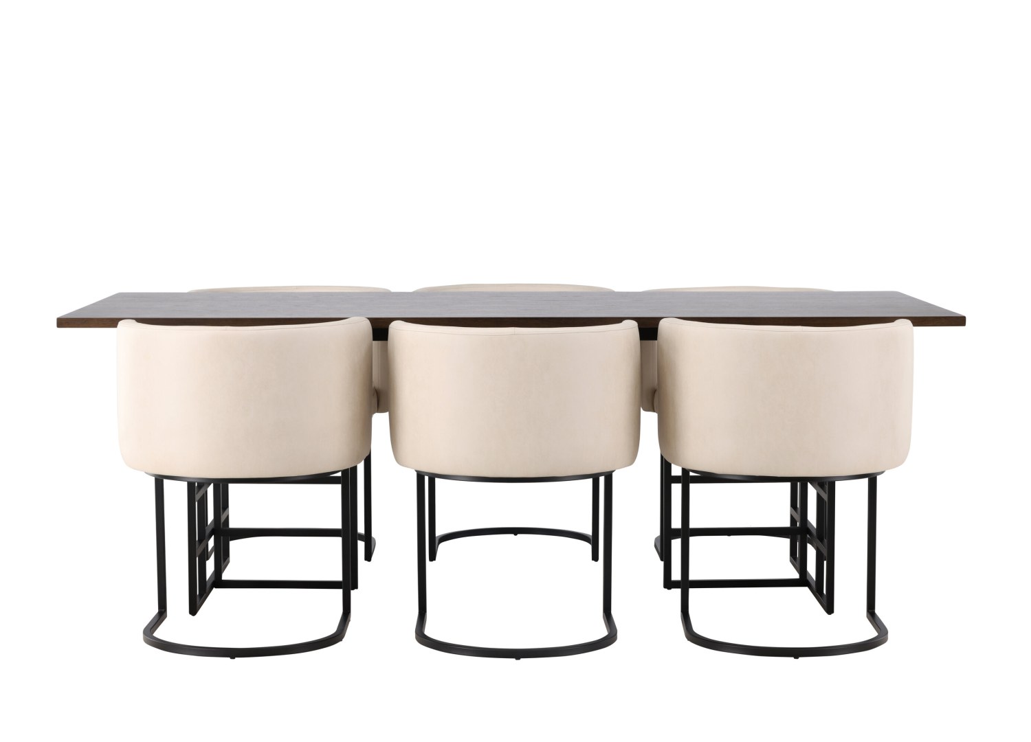 Vue produit de l’ensemble table rectangulaire Ystad avec 6 chaises Simrishamn