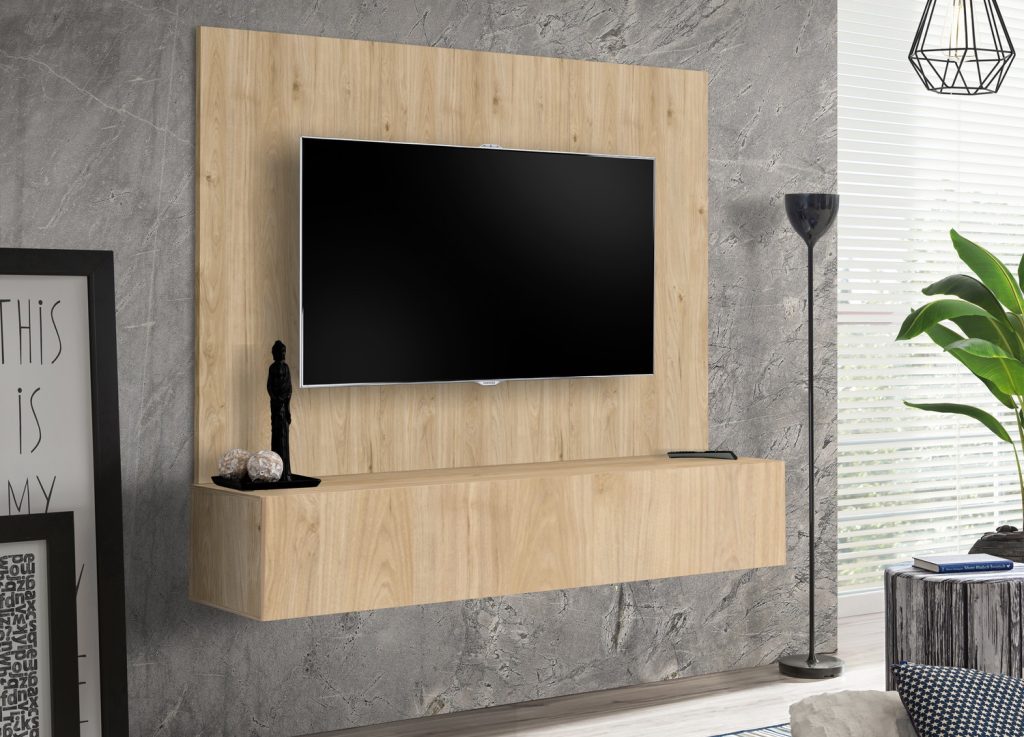 Vue d’ensemble de Ensemble TV mural 160 cm hickory Jackson Fly B