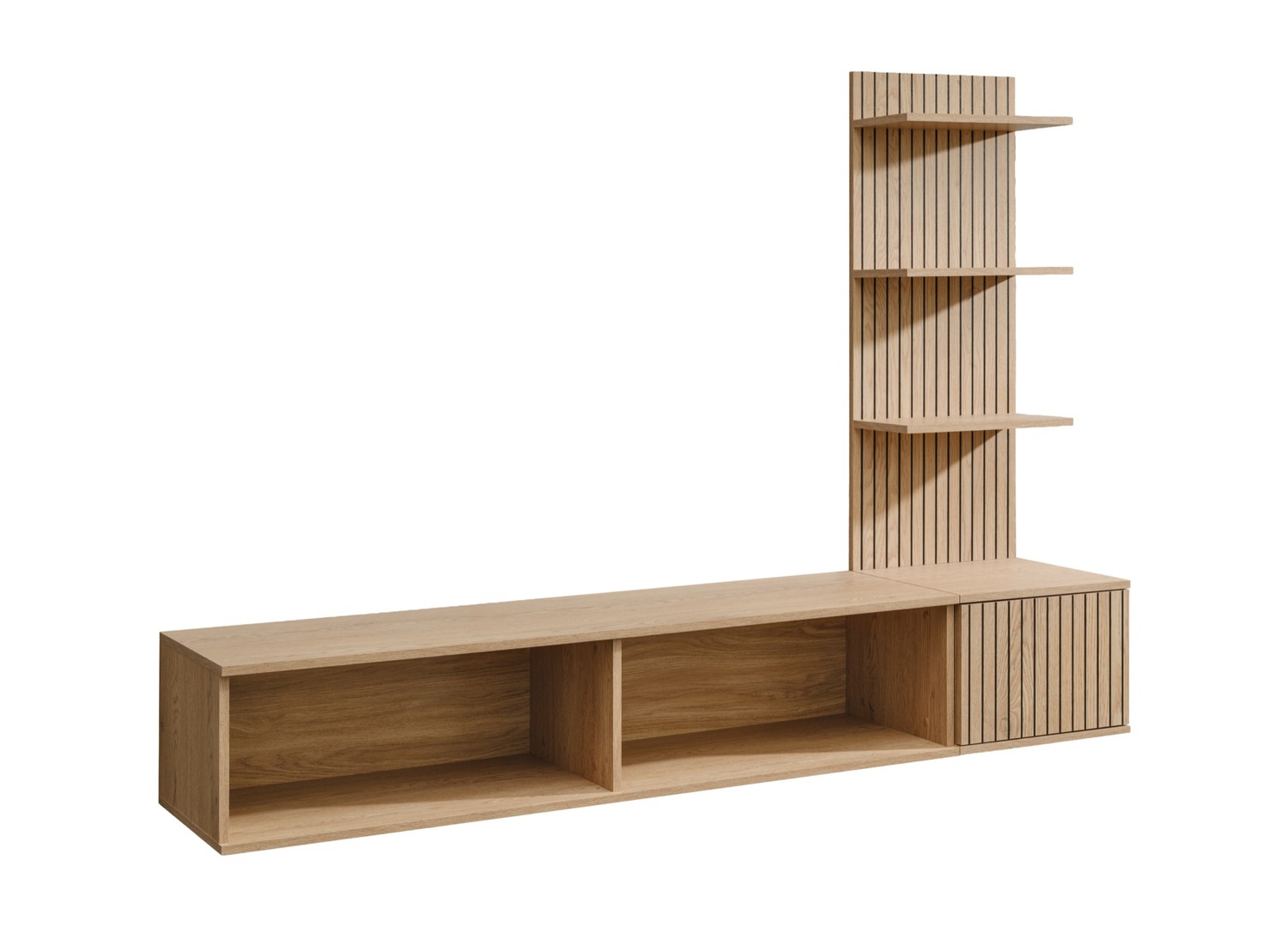 Vue produit de Ensemble TV mural 180 cm chêne Cremona Joy