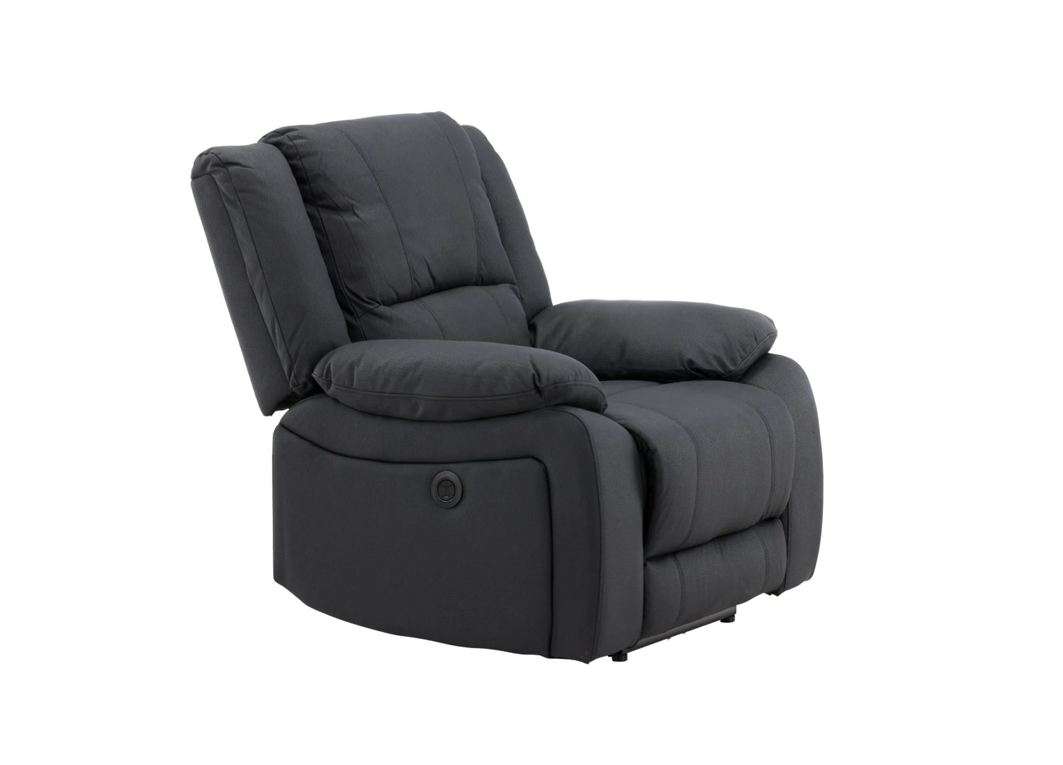 Fauteuil de relaxation Singapore en tissu noir - autre angle – vue 4