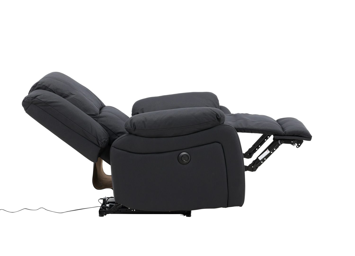 Fauteuil relax Singapore noir avec repose-pieds intégré – vue 6