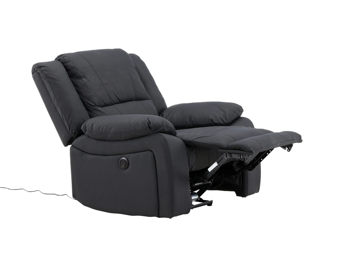 Détail du fauteuil relax Singapore noir et de son rembourrage – vue 8