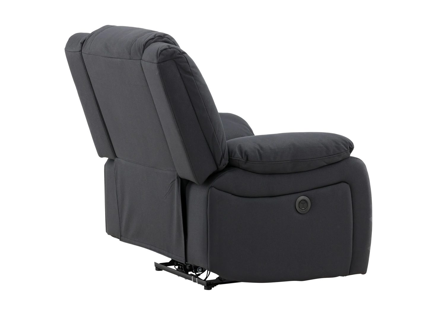 Fauteuil de relaxation Singapore en tissu noir - autre angle – vue 10