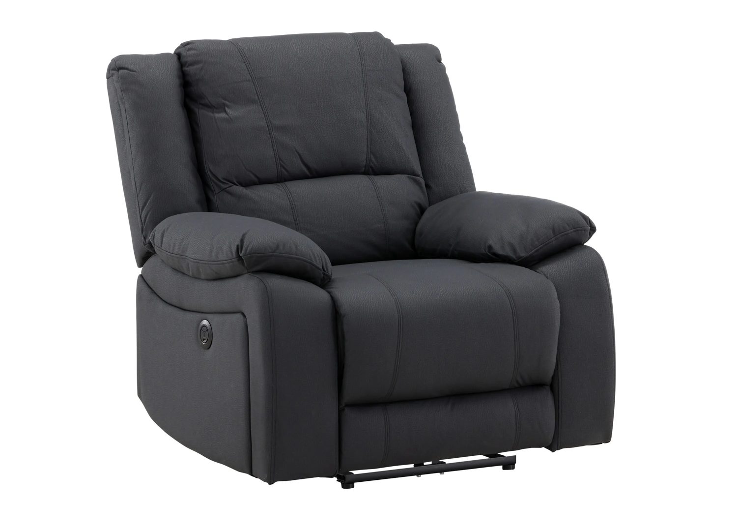 Fauteuil relax Singapore noir avec repose-pieds intégré – vue 12
