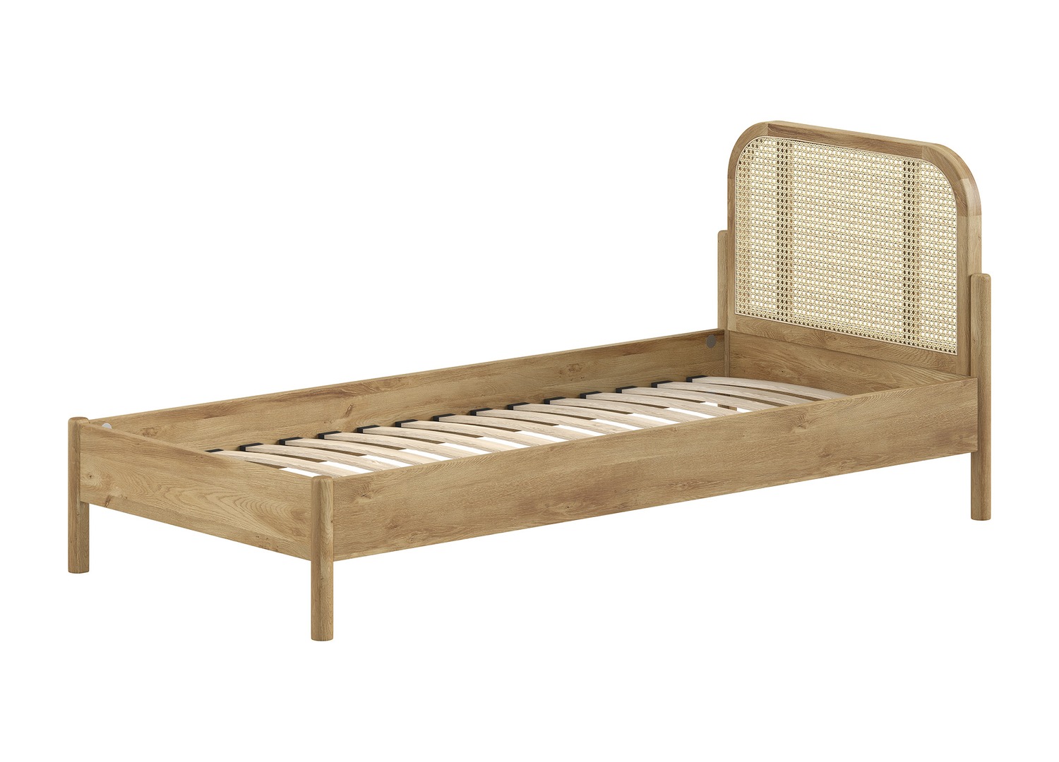 Lit ado 90x200 cm chêne et rotin Olive – Image 2