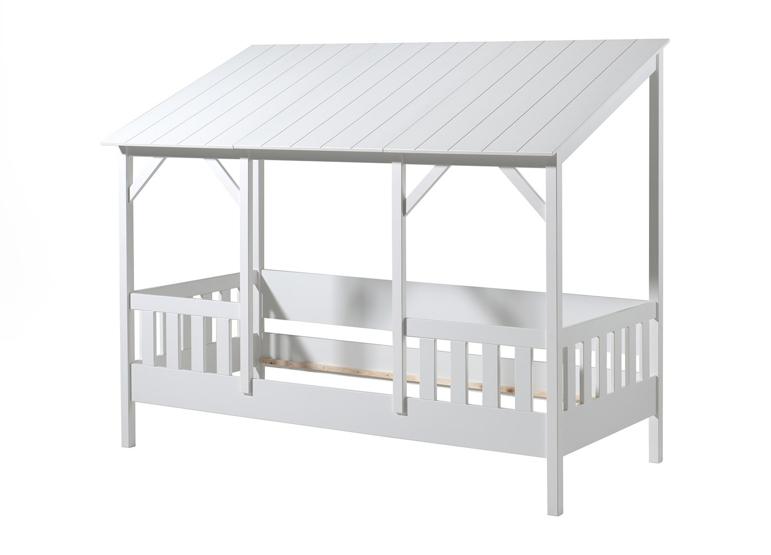 Lit cabane enfant 90x200 toit blanc Housebed – Image 2
