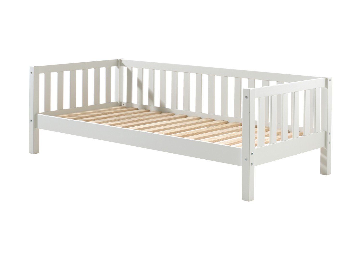 Lit capitaine enfant 90x200 en pin massif blanc Fritz Pine