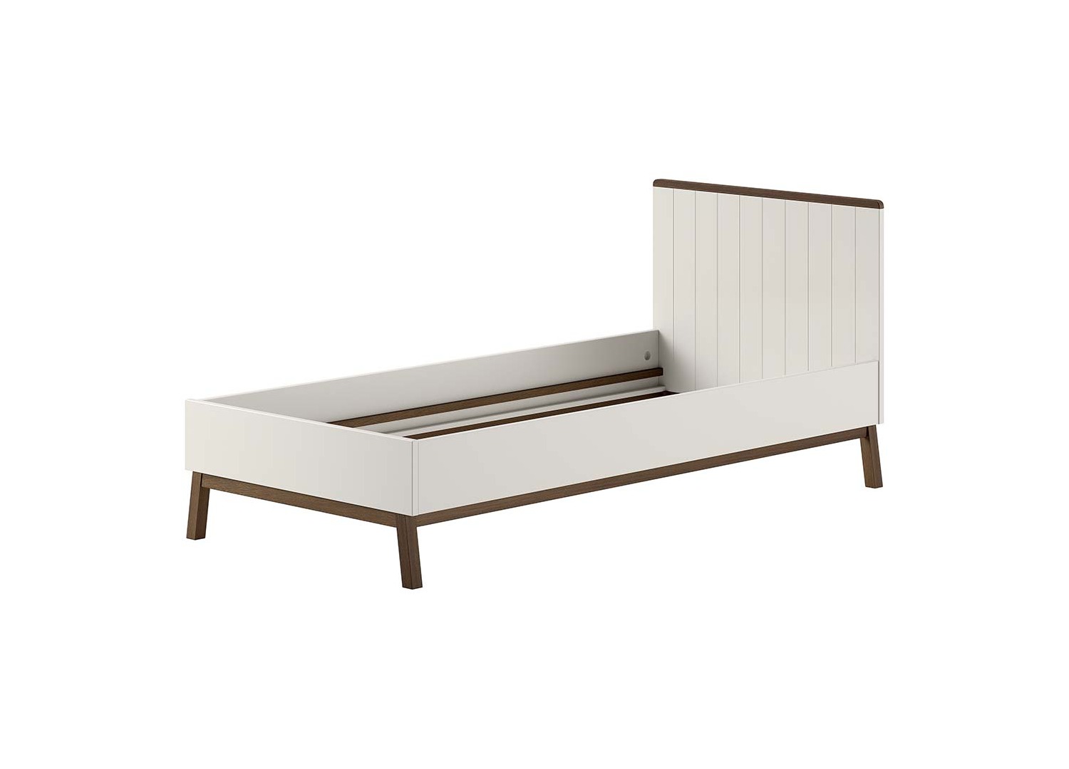 Lit enfant 90x200 argile et noyer Sezane vue complète