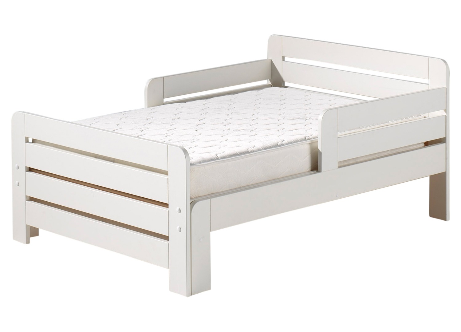 Lit évolutif blanc Jumper avec matelas modulable