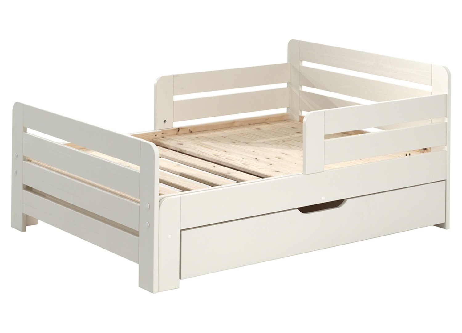Lit enfant évolutif Jumper blanc avec tiroir de rangement fermé