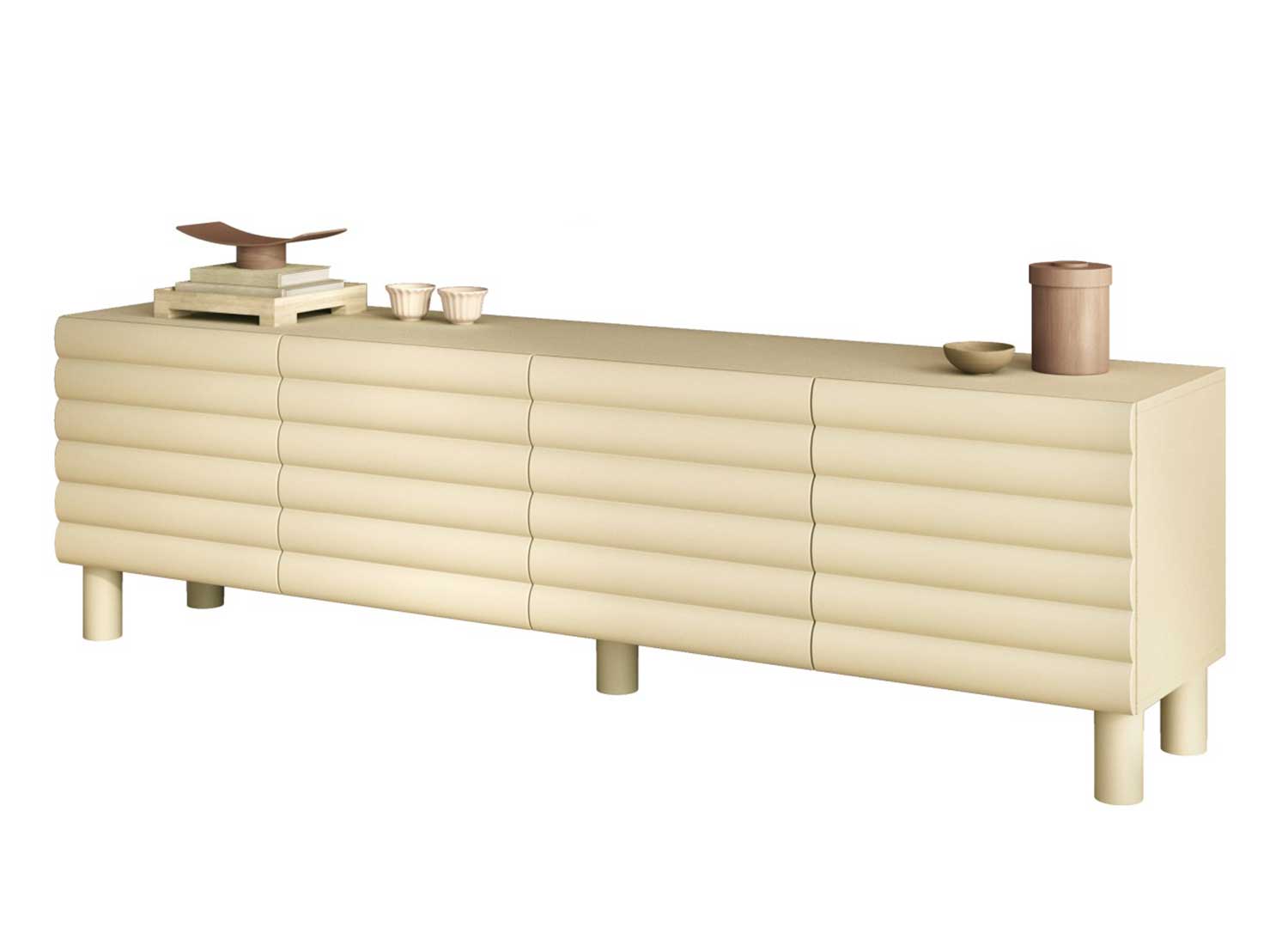 Meuble TV crème design pas cher 2m
