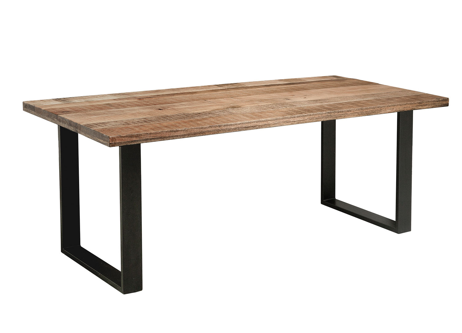 Table à manger 180 cm en manguier massif avec pieds en métal noir