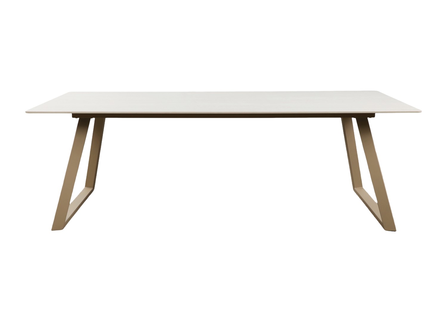 Table à manger rectangulaire Estelle pierre frittée effet marbre beige 200 cm — vue produit 9