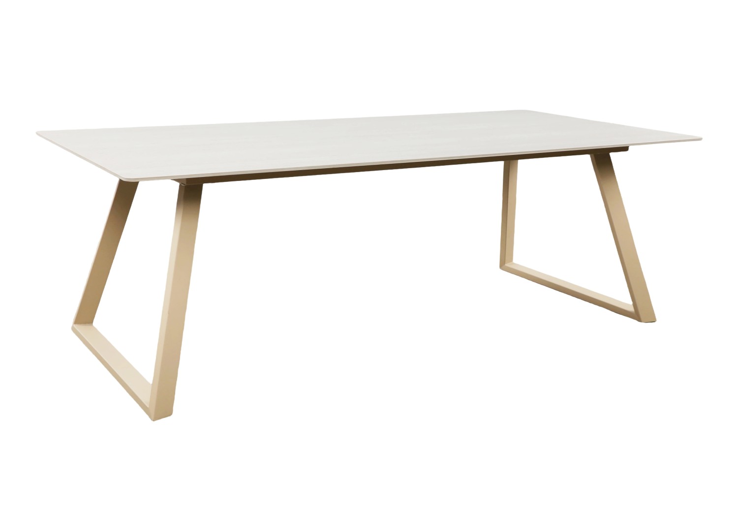 Table à manger rectangulaire Estelle pierre frittée effet marbre beige 200 cm — vue produit 10
