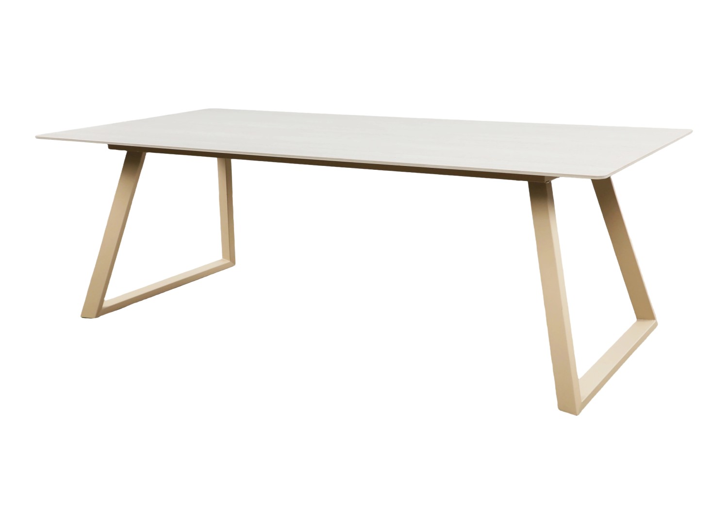 Table à manger rectangulaire Estelle pierre frittée effet marbre beige 200 cm — vue produit 12