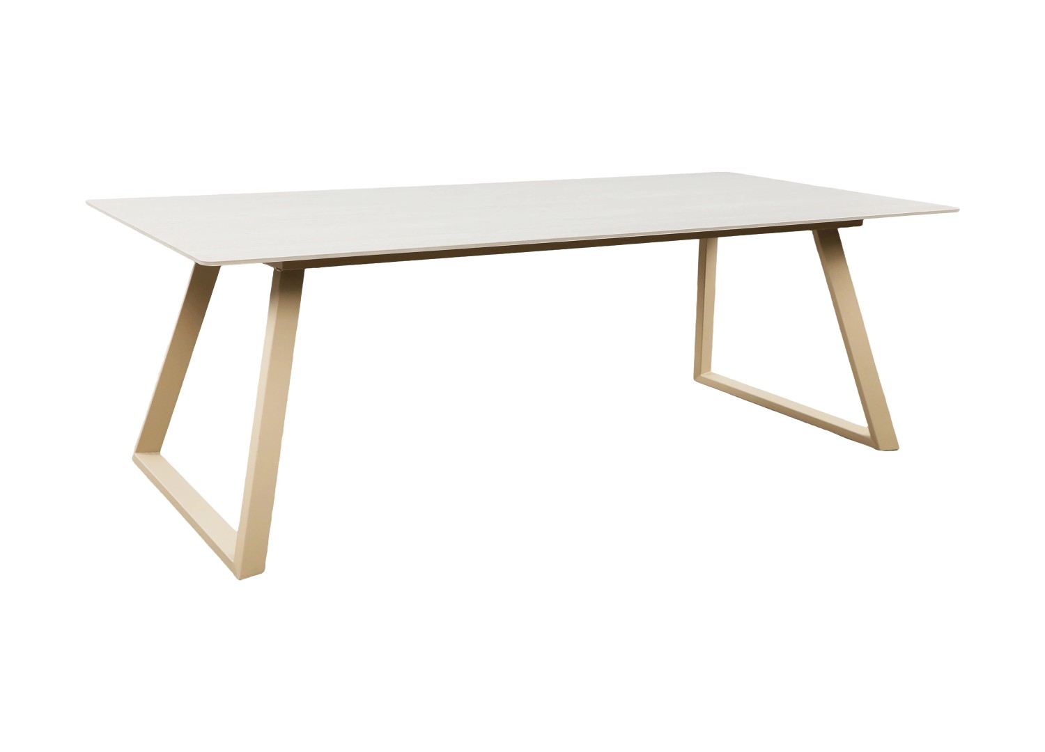 Table à manger rectangulaire Estelle pierre frittée effet marbre beige 200 cm — vue produit 14