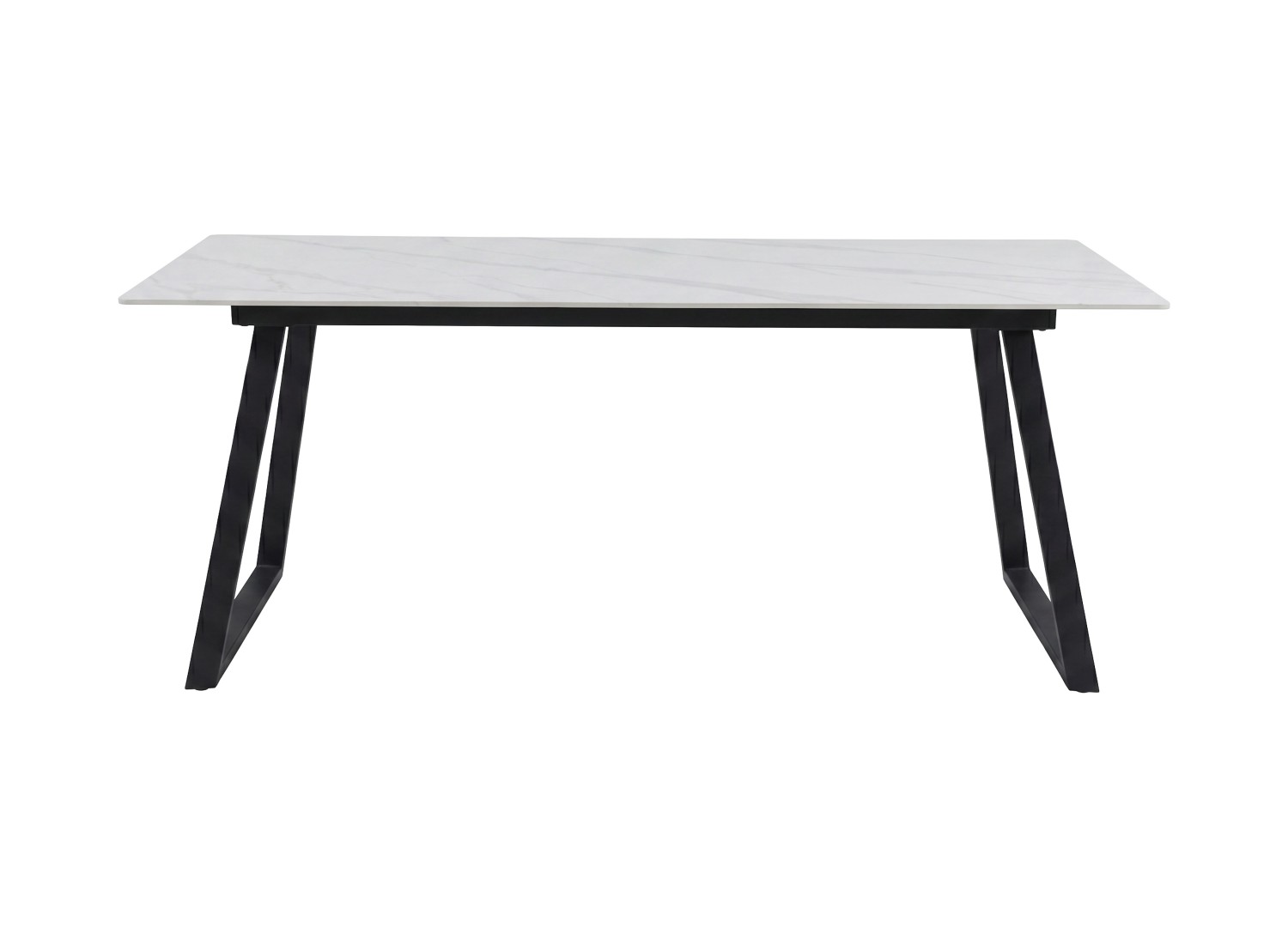 Table à manger rectangulaire Estelle pierre frittée effet marbre blanc 200 cm — vue produit 9