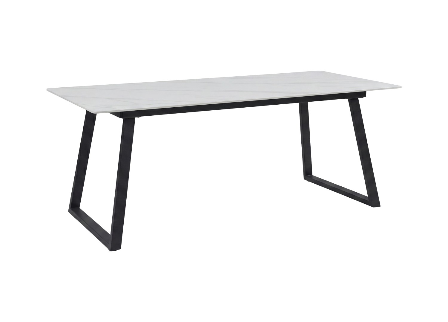 Table à manger rectangulaire Estelle pierre frittée effet marbre blanc 200 cm — vue produit 10