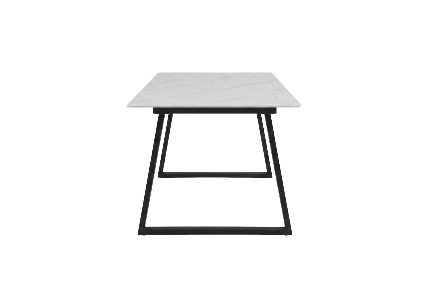 Table à manger rectangulaire Estelle pierre frittée effet marbre blanc 200 cm — vue produit 11