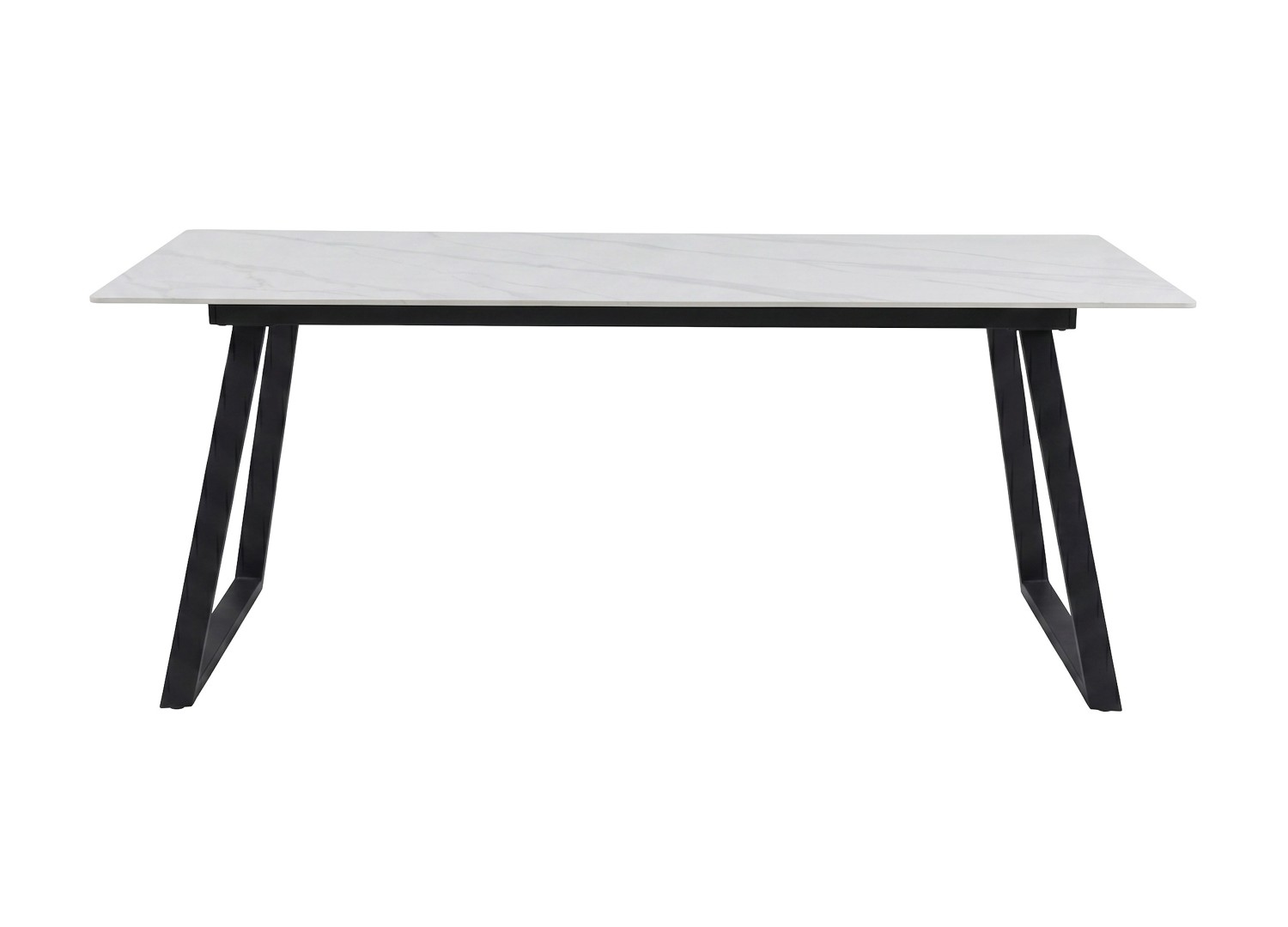 Table à manger rectangulaire Estelle pierre frittée effet marbre blanc 200 cm — vue produit 13