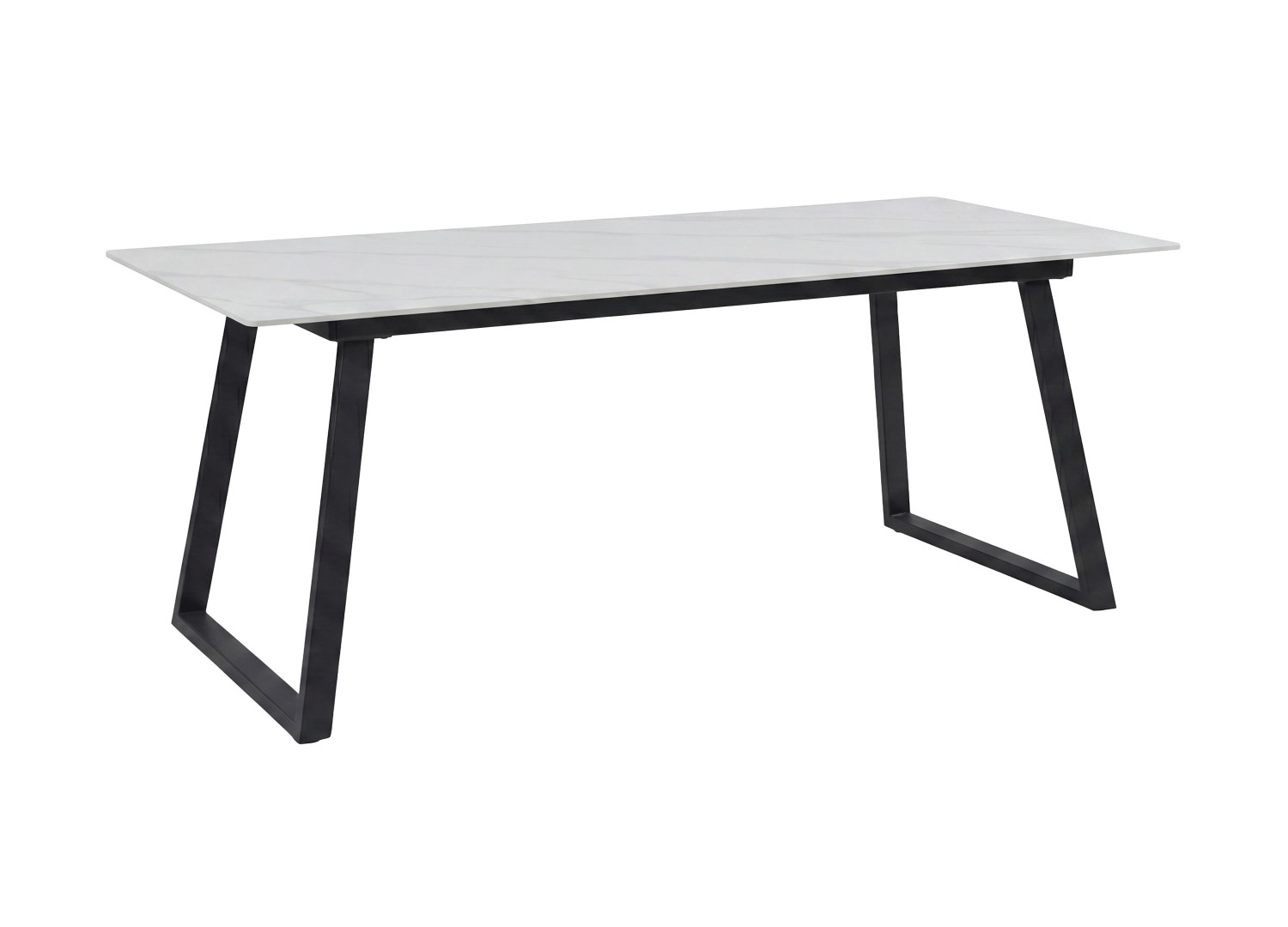 Table à manger rectangulaire Estelle pierre frittée effet marbre blanc 200 cm — vue produit 14
