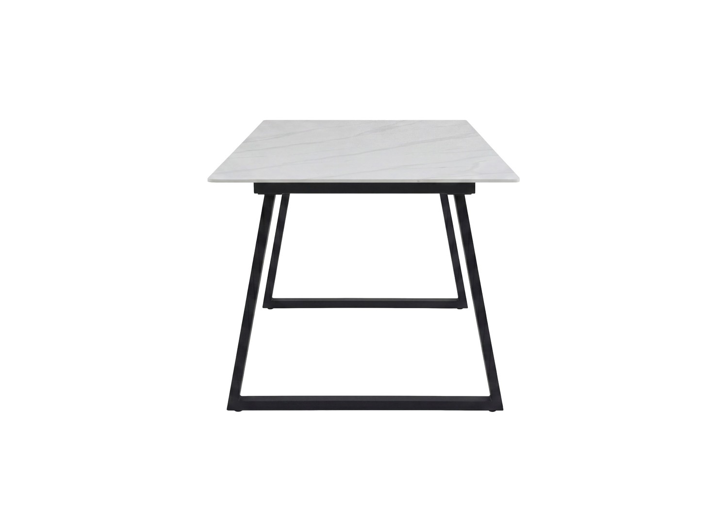 Table à manger rectangulaire Estelle pierre frittée effet marbre blanc 200 cm — vue produit 15
