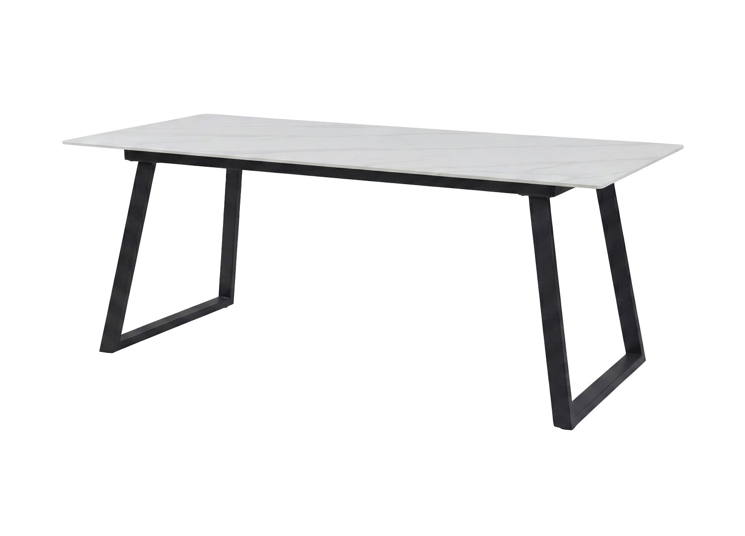 Table à manger rectangulaire Estelle pierre frittée effet marbre blanc 200 cm — vue produit 16