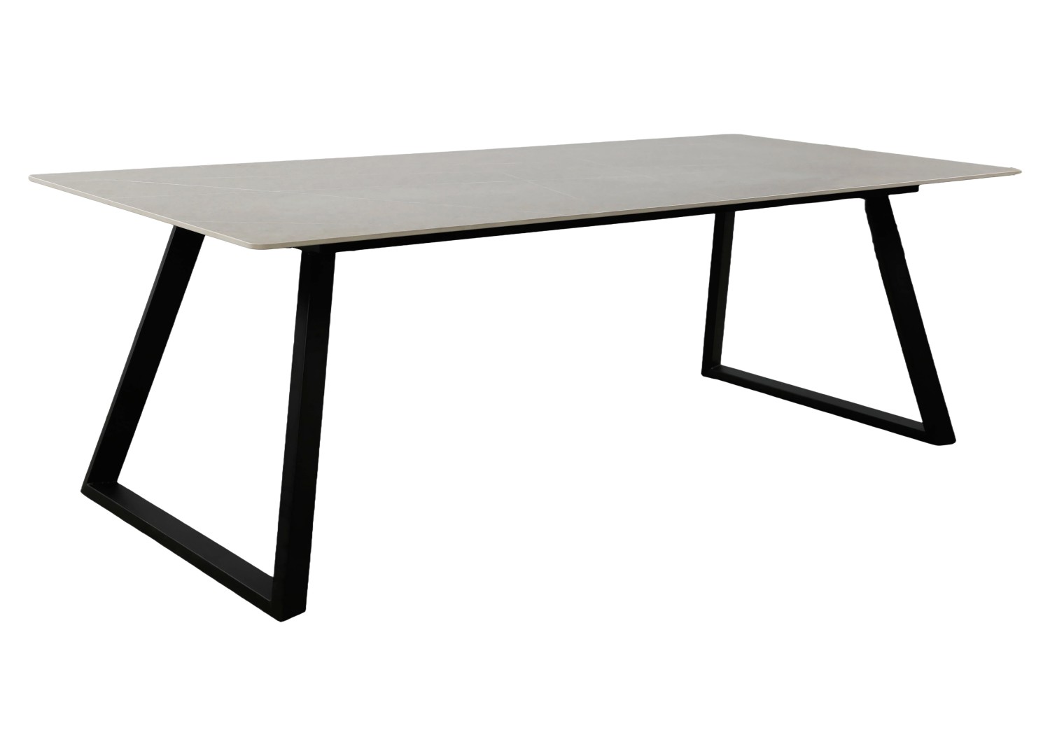 Table à manger rectangulaire Estelle pierre frittée gris foncé 200 cm — vue produit 10