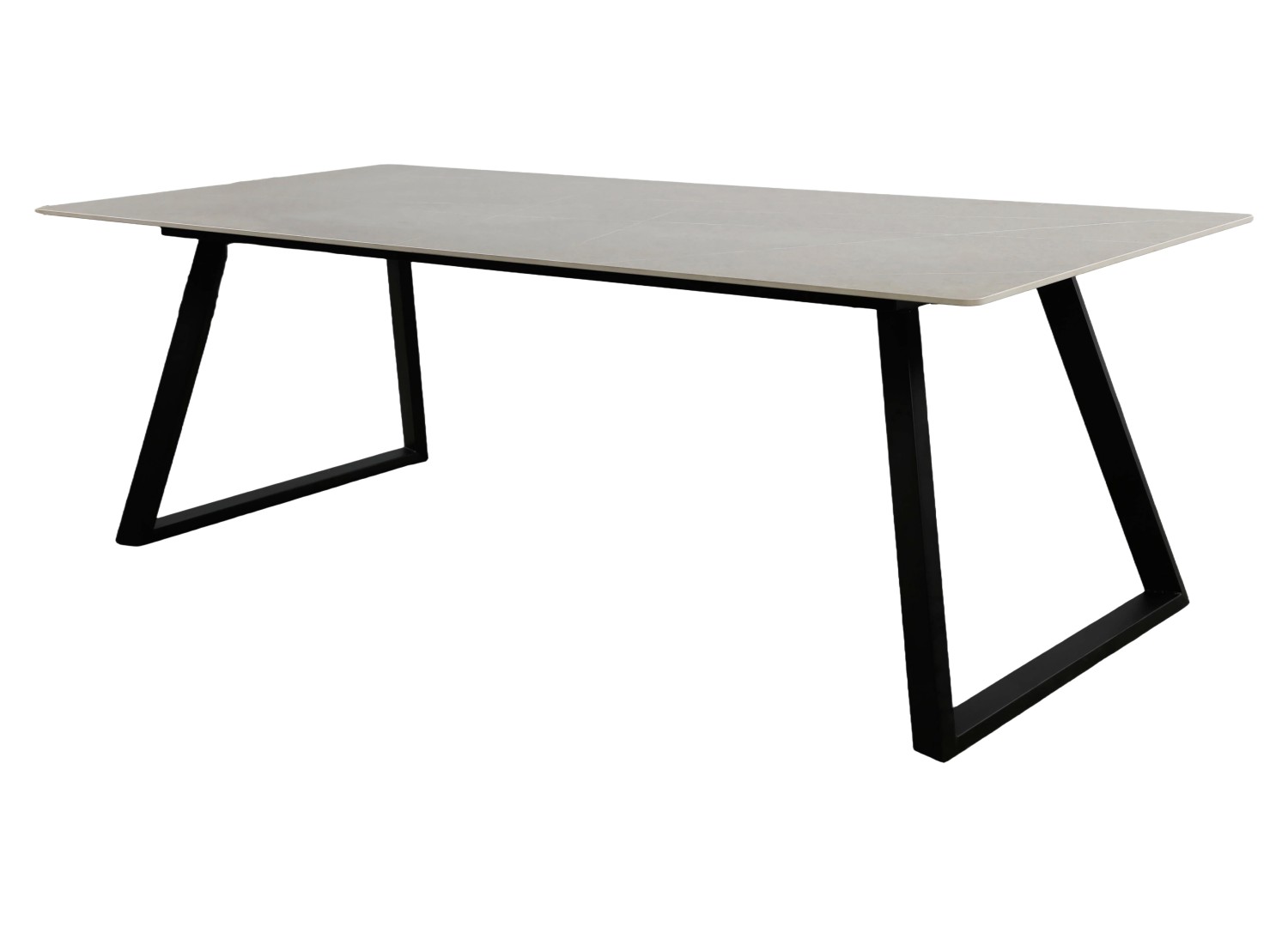 Table à manger rectangulaire Estelle pierre frittée gris foncé 200 cm — vue produit 12