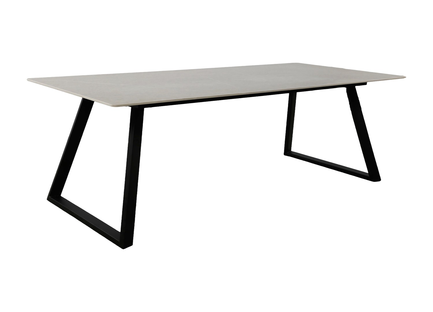 Table à manger rectangulaire Estelle pierre frittée gris foncé 200 cm — vue produit 14