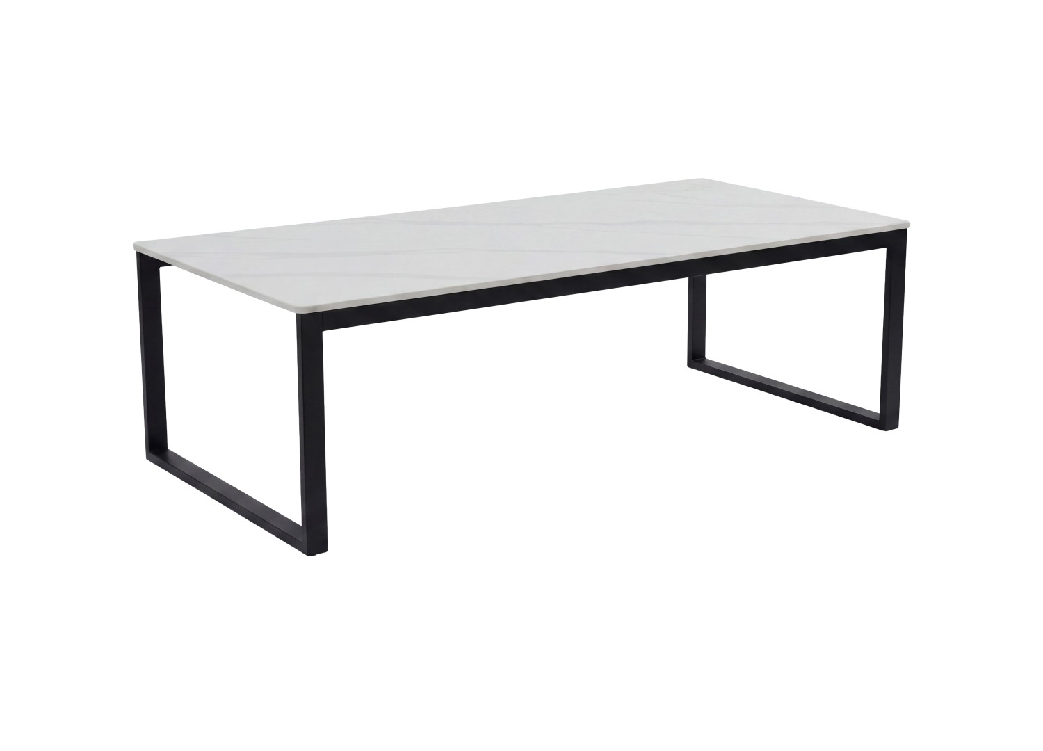 Table basse Estelle pierre frittée effet marbre blanc 120 cm — vue produit 10