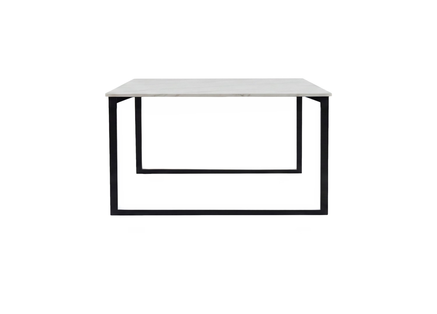 Table basse Estelle pierre frittée effet marbre blanc 120 cm — vue produit 11