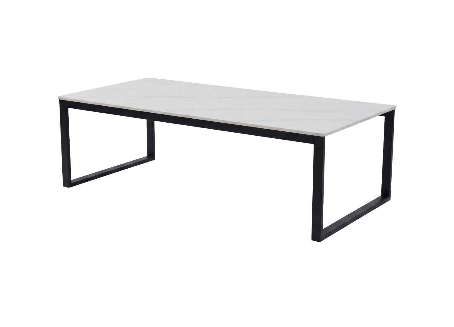 Table basse Estelle pierre frittée effet marbre blanc 120 cm — vue produit 12