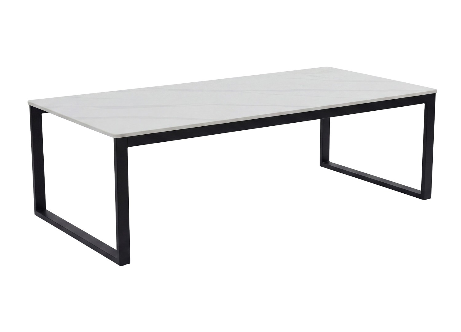 Table basse Estelle pierre frittée effet marbre blanc 120 cm — vue produit 14