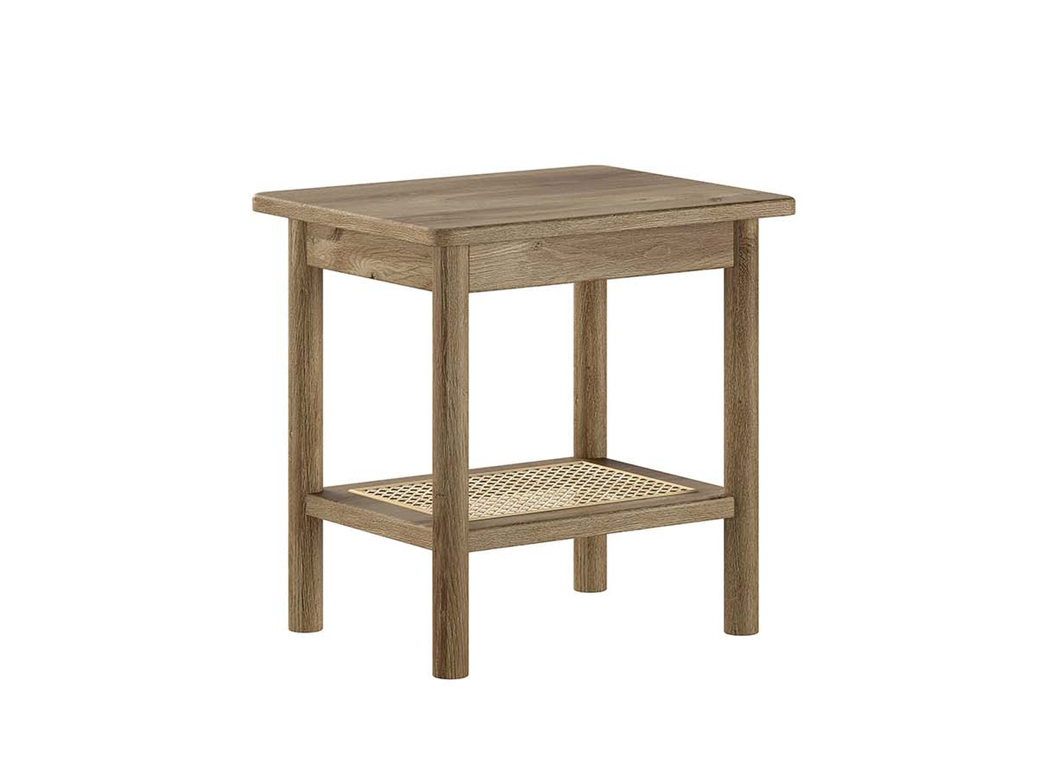 Table de chevet ado chêne et rotin Olive – Image 2