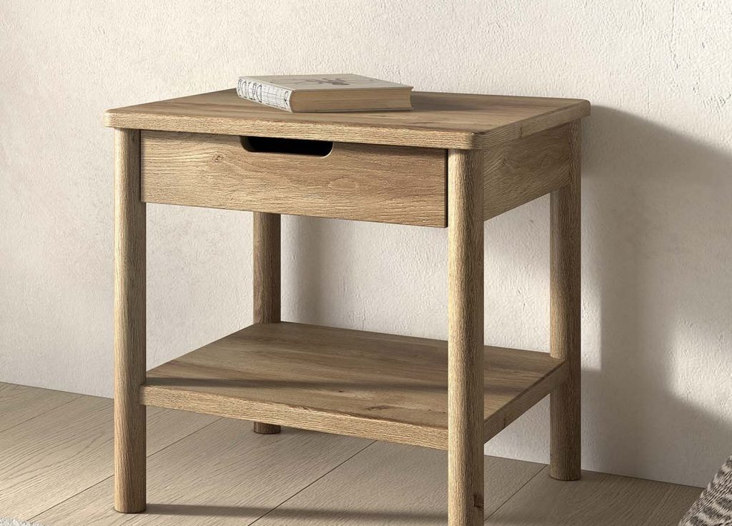 Table de chevet ado avec tiroir en chêne Olive
