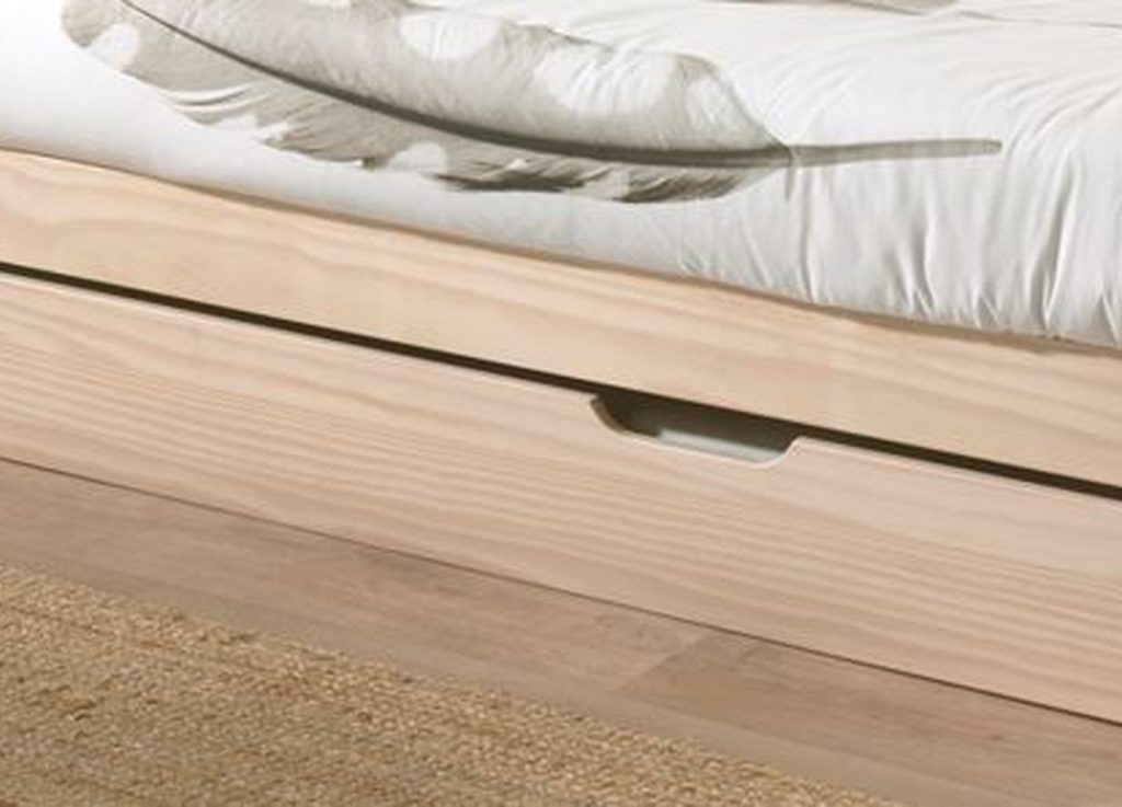 Tiroir de lit gigogne Fritz Pine naturel sous le lit