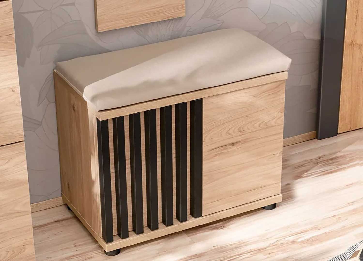 Banc 1 porte avec coussin