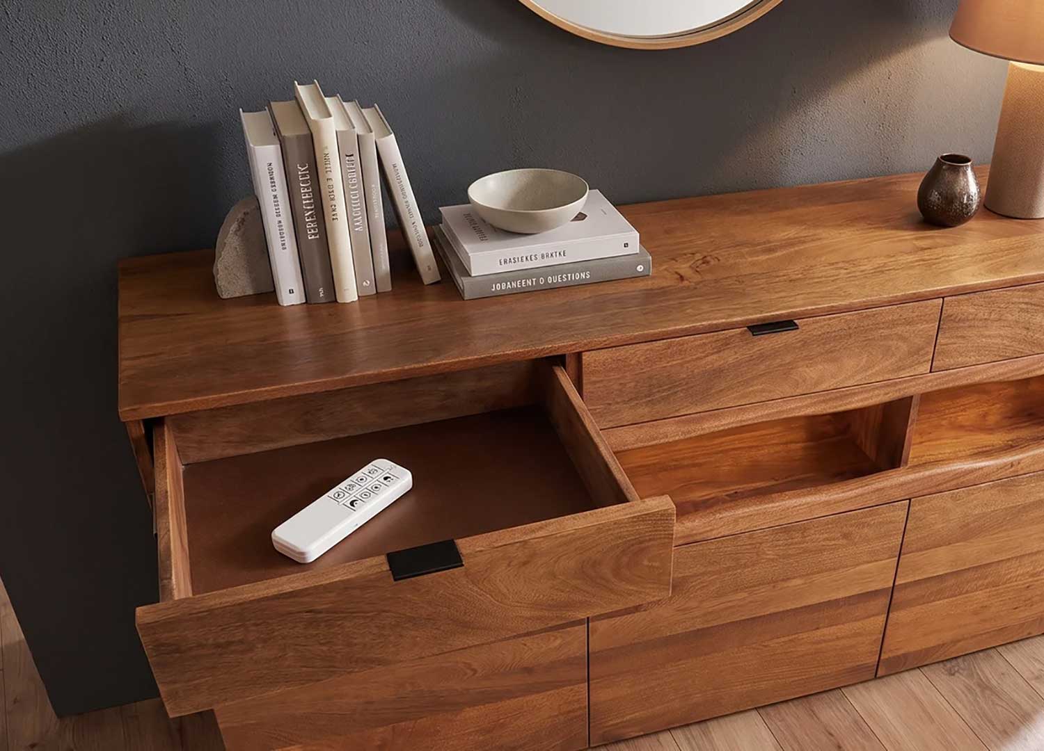 buffet 180 cm bois de manguier marron