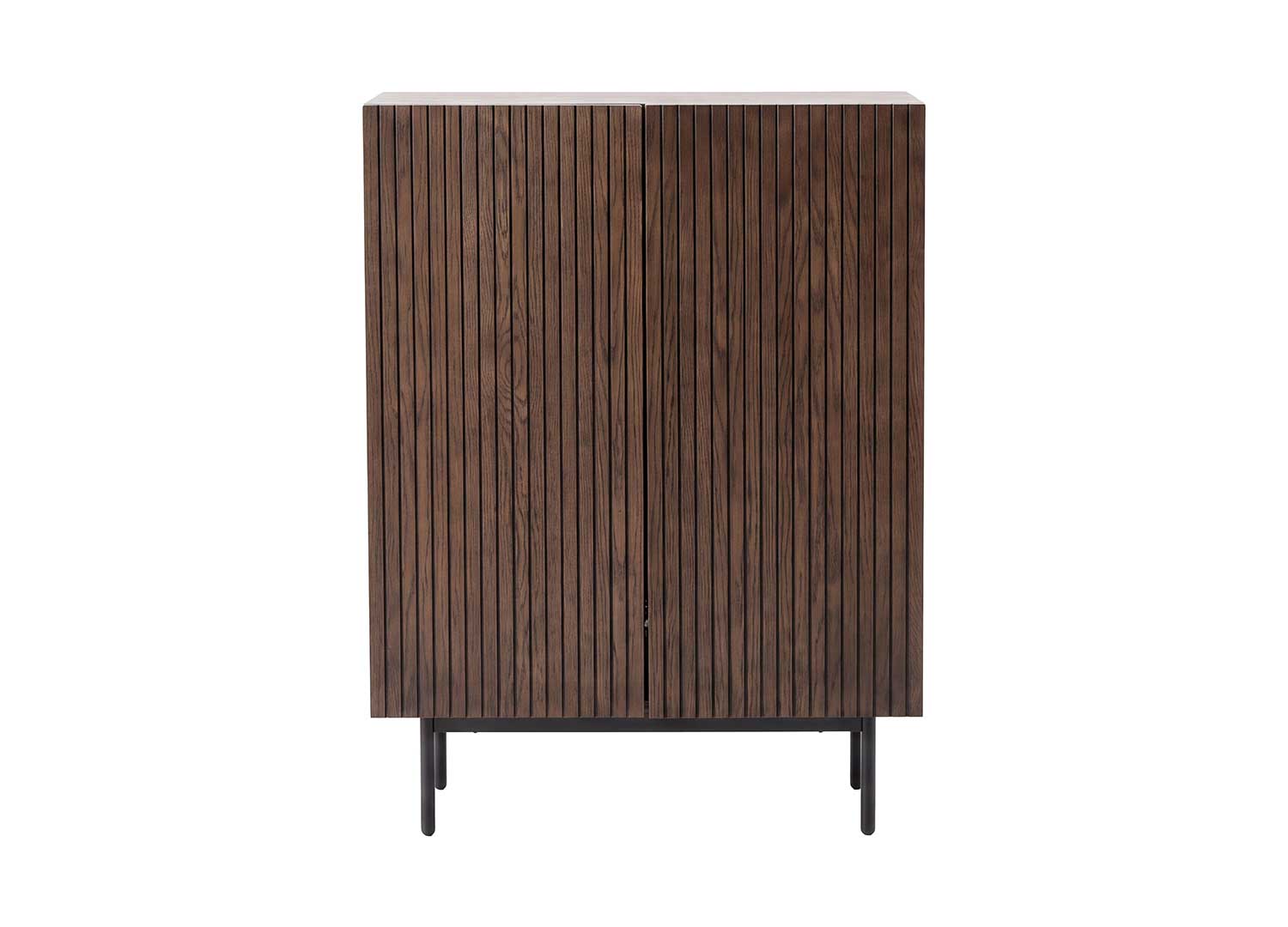 Buffet haut VARENO brun moka 2 portes striées