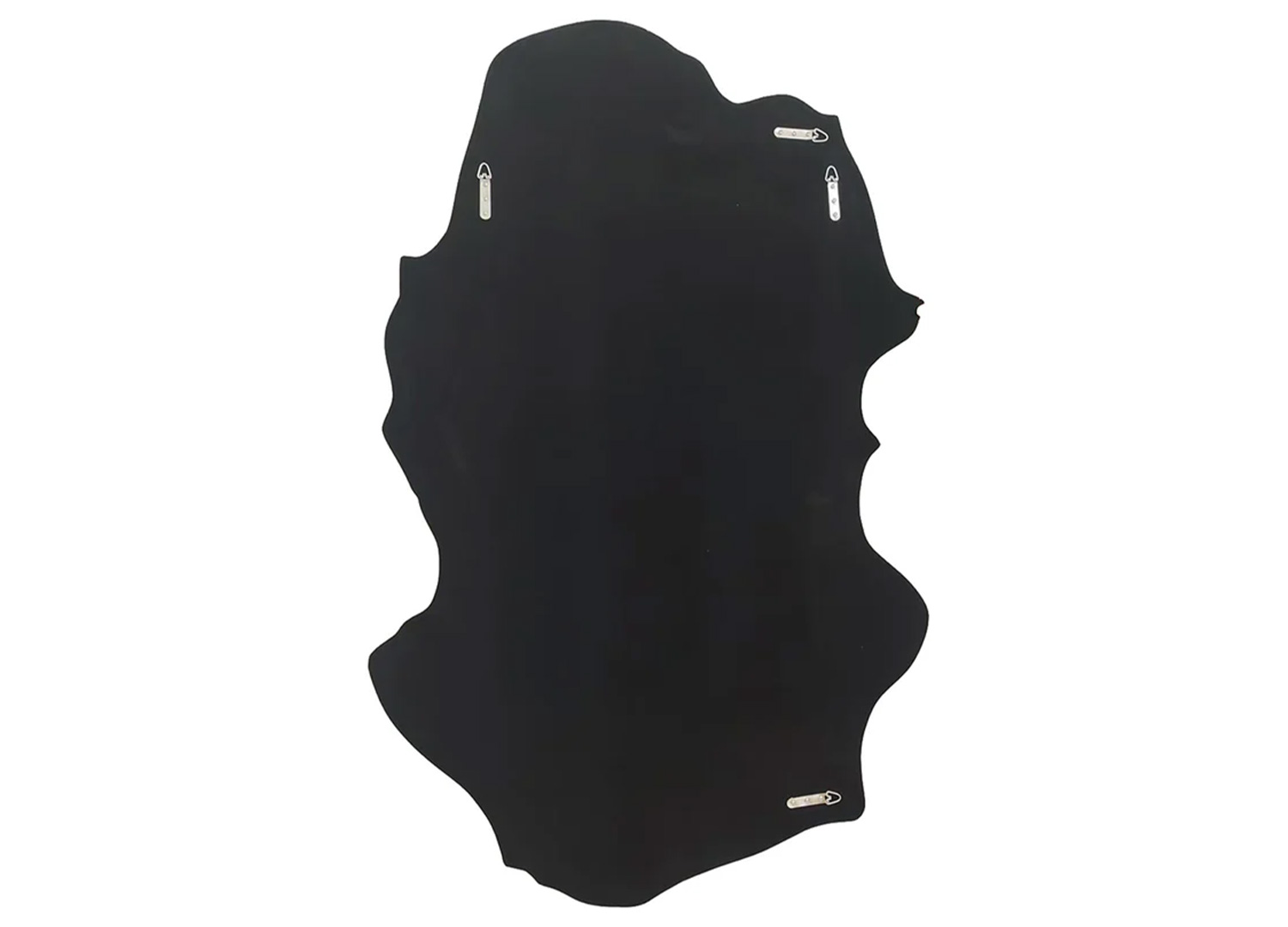 Face arrière noire du miroir asymétrique avec quatre attaches de fixation murale